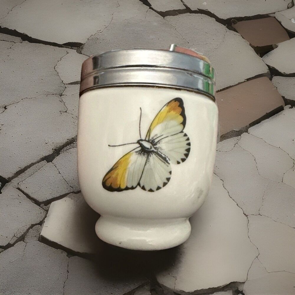 VINTAGE Royal  Porcelain  Worcester Strawberry Butterfly Egg Coddler Never Used